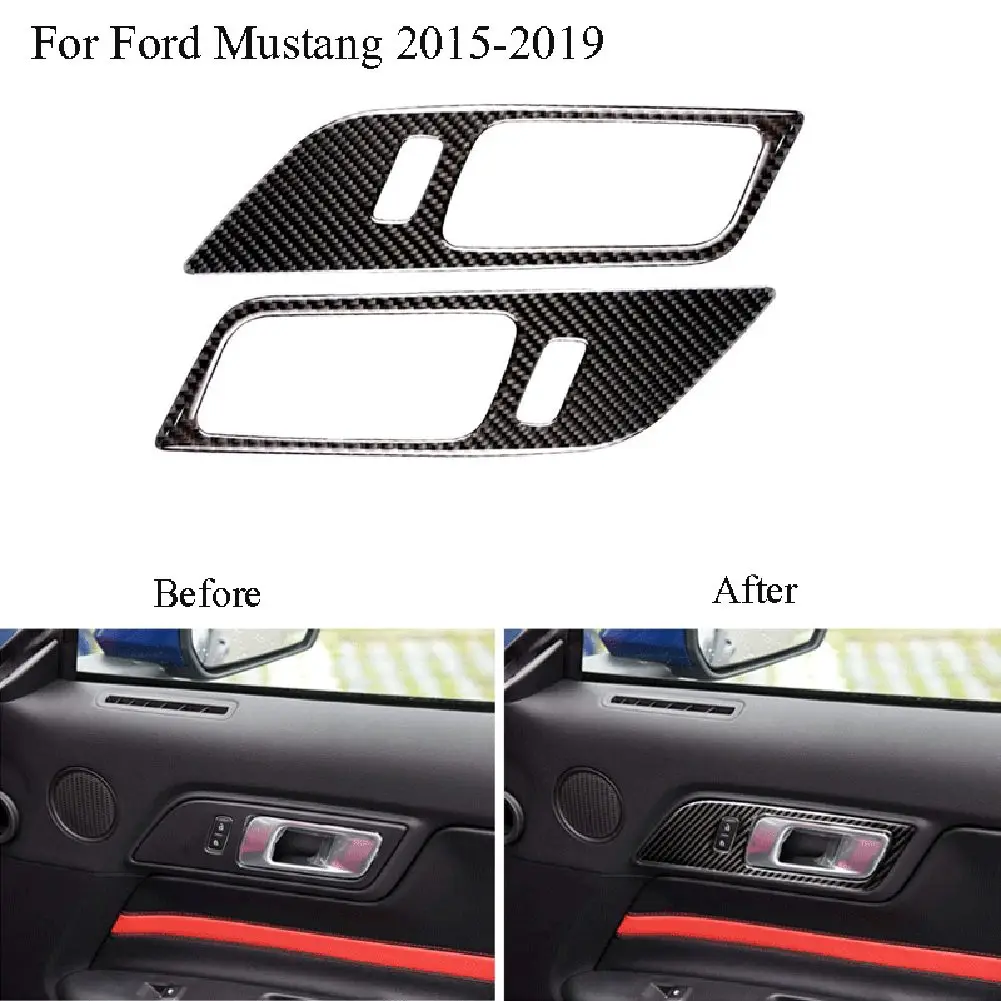 

Easy to Install Carbon Fiber Door Trims for Ford Mustang 2015 2019 Compatible with Coupe and Convertible models