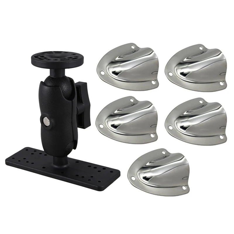 

Universal Kayaking Marine Electronic Fish Finder Mount with 5 PCS Marine Grade Stainless Steel Large Vent Clam-Shell