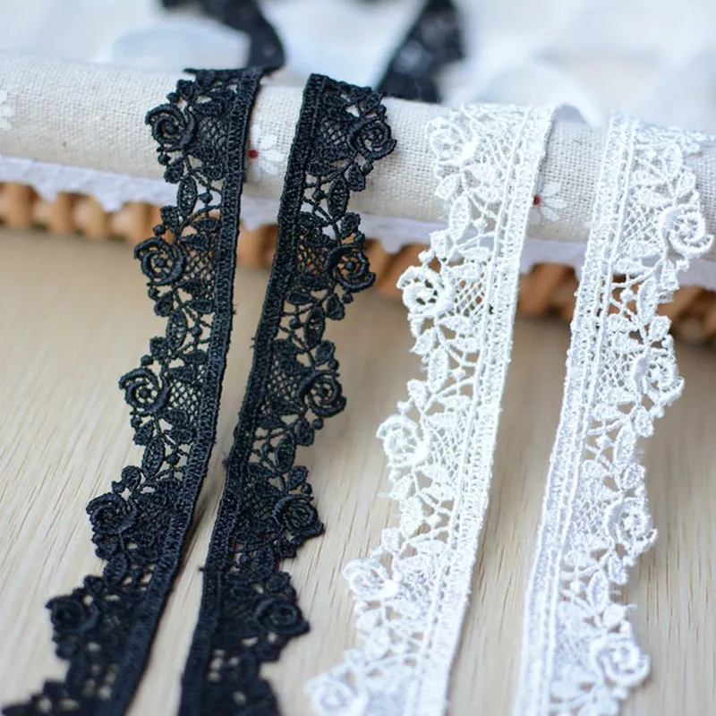 1 м белая кружевная ткань высокого качества ширина 2 см 3 Черная Лента отделка для