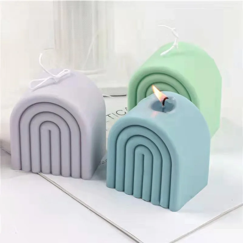 

Geometric N-shaped Candle Silicone Mold Diy Arch Rainbow Bridge Scented Candle Molds Plaster Decoration Cake Mould