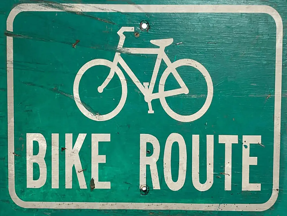 

Vintage style Bike Route Metal Sign Cycling Sign
