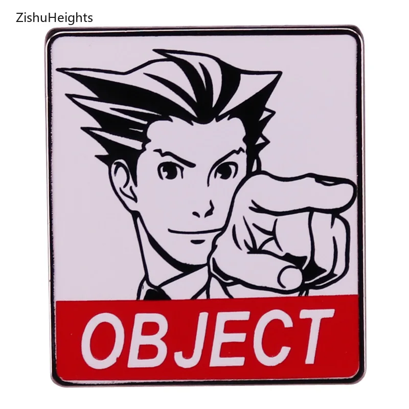 Japanese Fashion Anime Video Game Ace Attorney Object Badge Hard Enamel Pin Backpack Brooch for Decoration Jewelry