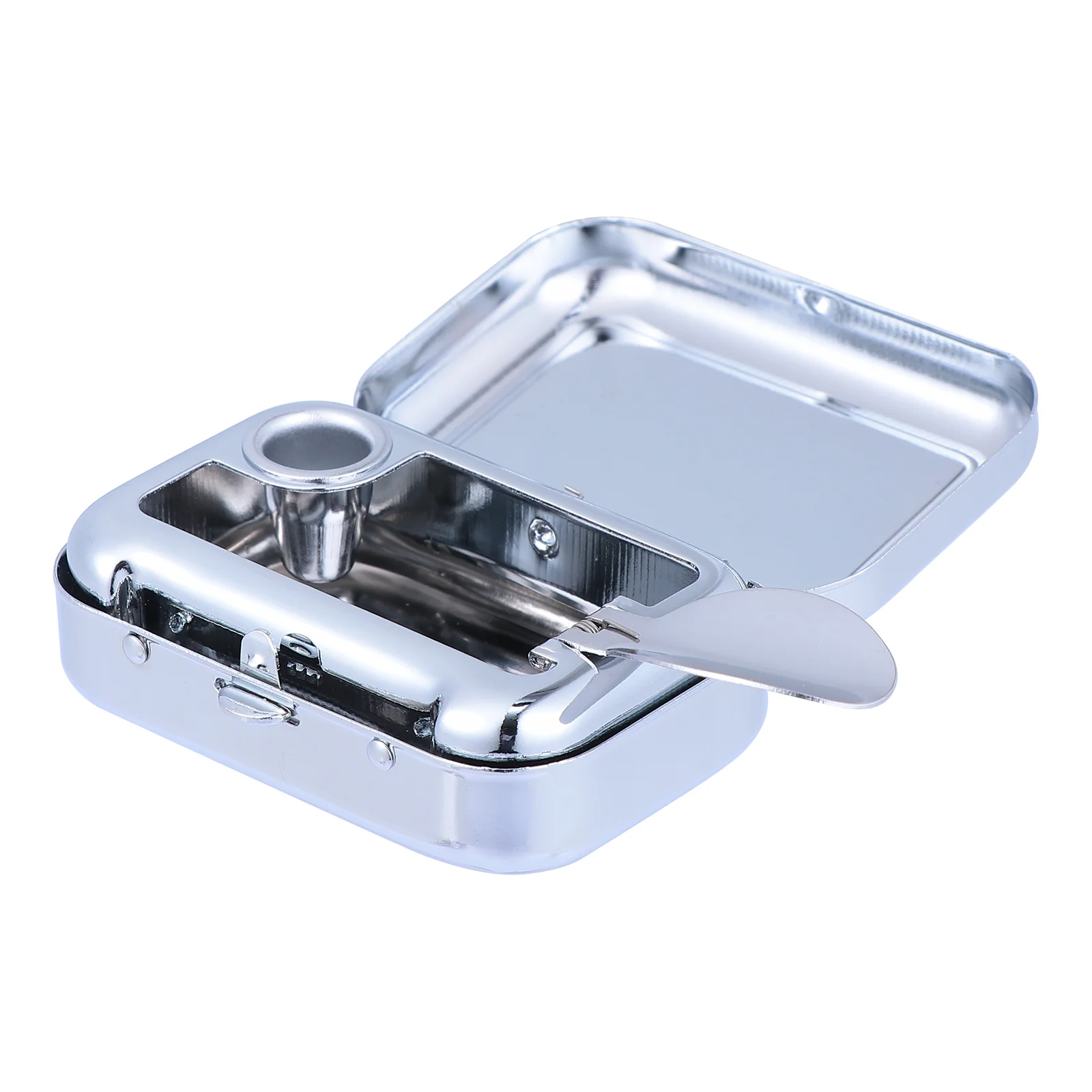 

Metal Portable Ashtray Stainless Steel Small Outdoor Ashtray Vehicles Container with Windproof Lid for Travelling
