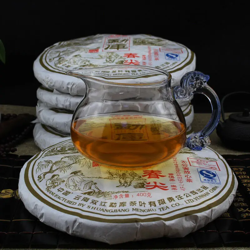 

2007 Mengku Old Raw Spring Tip Puer Tea Premium Pu'er Tea Cake 400g Without Teapot Pu'erh Puerh Tea No Tea Pot