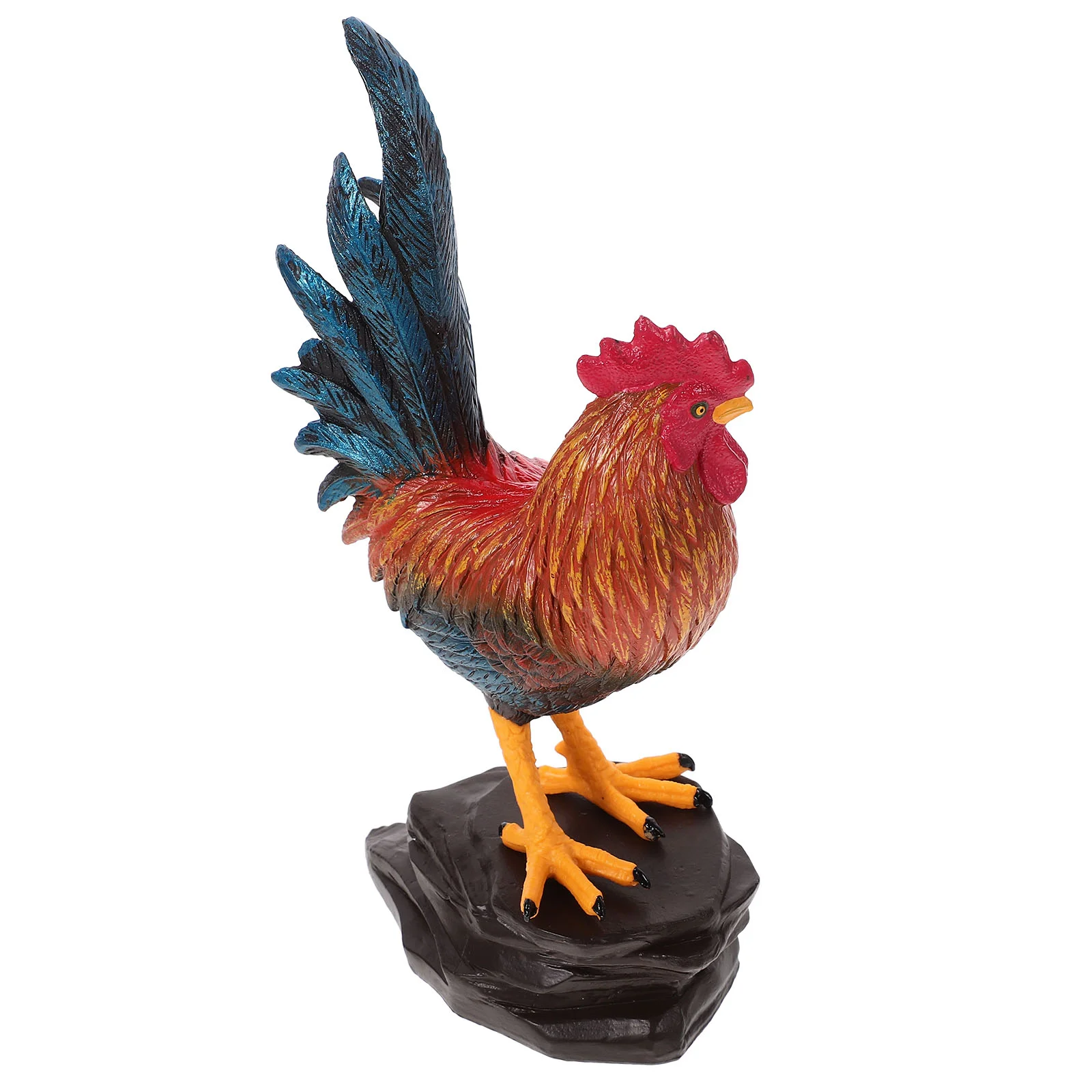 

1 set of Rooster Figurine Rooster Statue Faux Rooster Model Landscape Decor Rooster Cognitive Prop