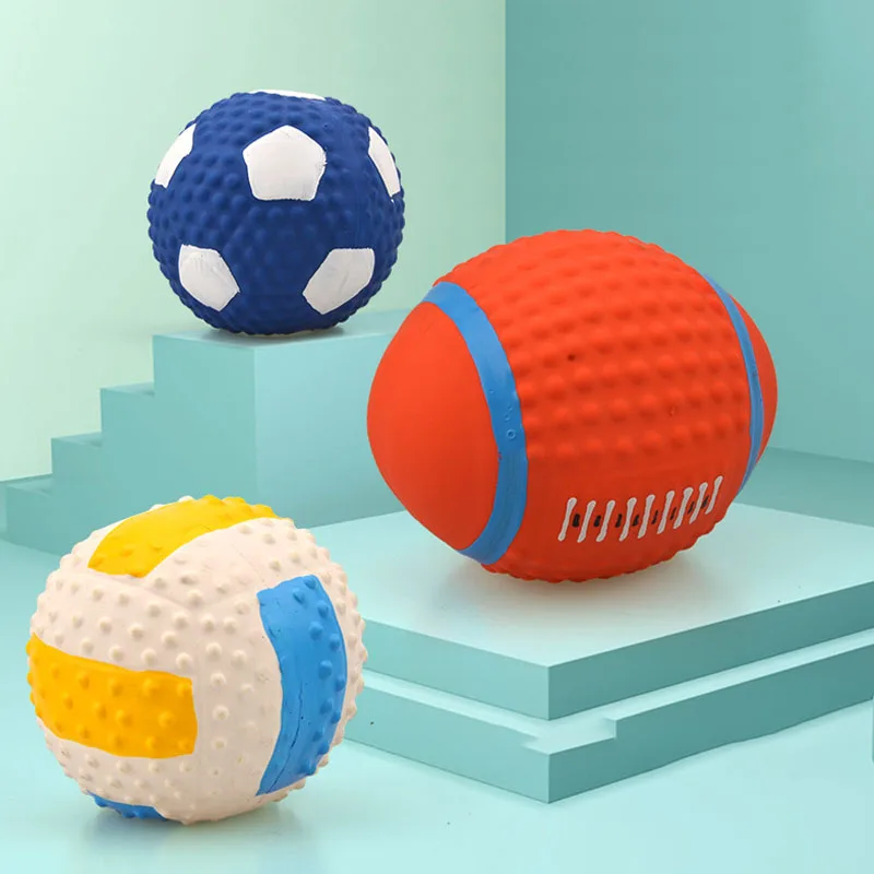 

Latex Pet Toy High Elastic Cotton Filled Football Sound Dog Toy Puppy Chew Toy Dog Accessories