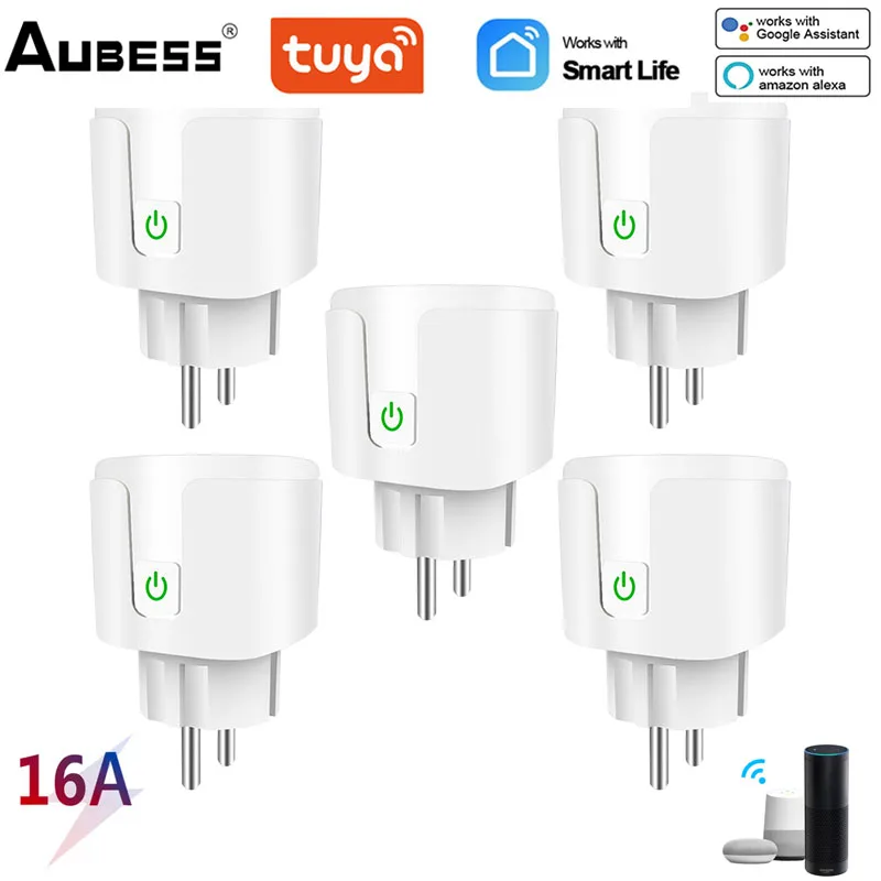 

Smart Wifi Power Plug EU 16A With Power Monitor Timing Tuya Smart Life APP Control Socket Outlet Works With Alexa Google Home