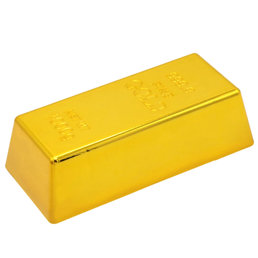 

Gold Bar Brick Bullion Plastic Fake Golden Artificial Bars Prop Pirate Faux Simulation Toy Treasure Party Hollow Bricks