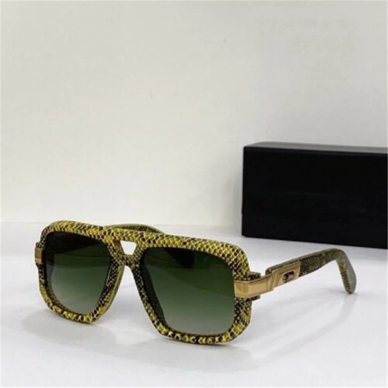Acetate frame square sunglasses for women  Hipster snakeskin luxury glasses include a black leather case