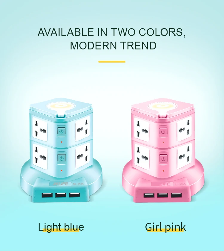 Многофункциональная безопасная розетка Relife RL-313A 4 в 1 8 разъемов порт быстрой