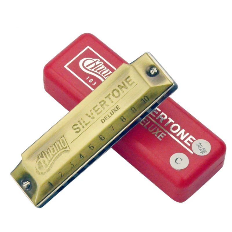 

Harmonica C Tone Key 10 Holes Blues Clues Huang Mouth Organ Jaw Harp Gaita Keyboard Professional Musical Instruments Accordion