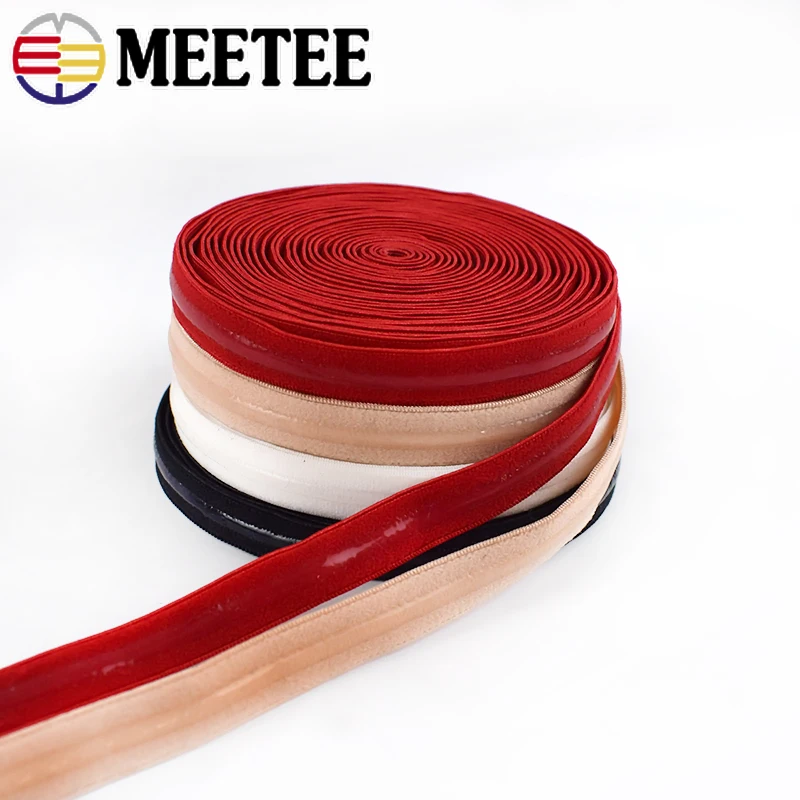 10M 8/10/12/15/20/25mm Silicone Non-slip Underwear Elastic Band Transparent Belt Rubber Stretch Ribbon Tape DIY Sewing Accessory