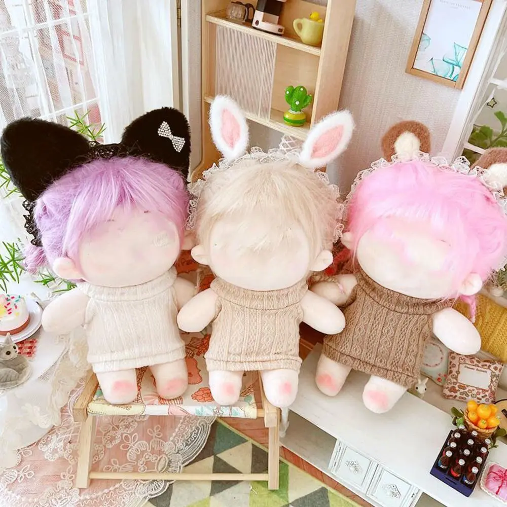 

20cm Doll Clothes Plush Toys Dolls Tops Fashion Sleeveless Backless Knitted Sweater Suspenders For Idol Dolls Accessories
