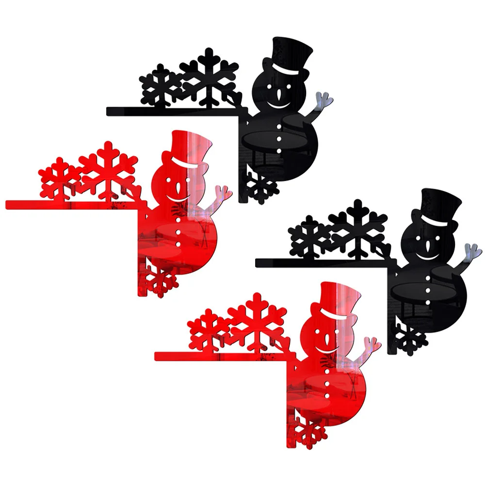 

Stickers Wall Switch Snowman Christmas Door Holiday Sticker Light Corner Removabledecals Sign Snowflake Decal Frame Window