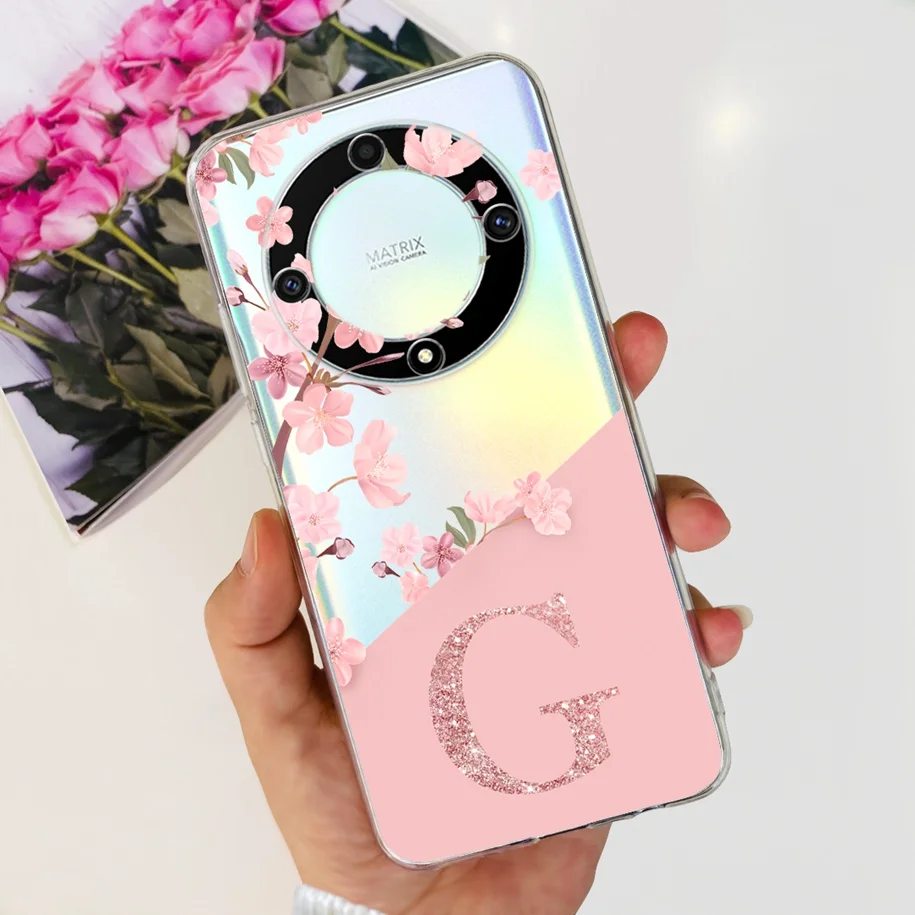 Чехол для Honor X9a X9b Женский мягкий силиконовый чехол телефона с надписью на