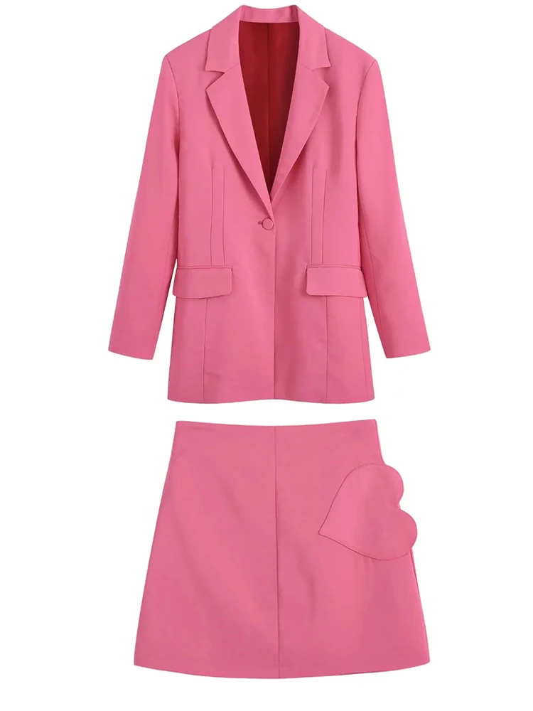 

2022 Pink Satin Skirt Women High Waist Short Skirts Woman Fashion Heart A Line Mini Cute Skirt Suits Elegant Skirts Two Peice