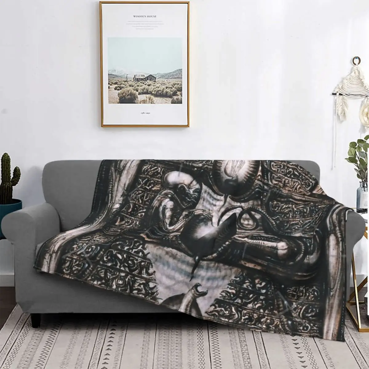 

Hr Giger-Manta Alien Steampunk, colcha para cama a cuadros, toalla, manta double para playa, colcha de verano