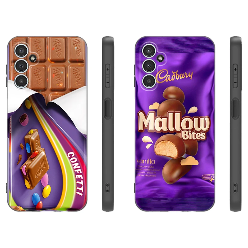 Фото Чехол для телефона Chocolate Milka с арахисовым маслом для Samsung A13 A14 A16 A22 A32 A33 A34 A35 A52S A53 A54 A55 A73 5G A12 A15 A70 A71 A72 №1
