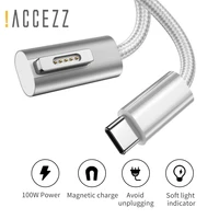 accezz type c usb pd adapter for apple magsafe1 magsafe 2 for macbook pro air usb c fast charging 100w magnet plug converter
