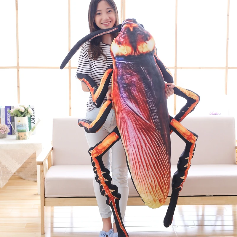 

55-115cm Simulation Cockroach Plush Toy Creative Insect Doll Funny Soft Stuffed Cricket animal Pillow Birthday Gift for Kids