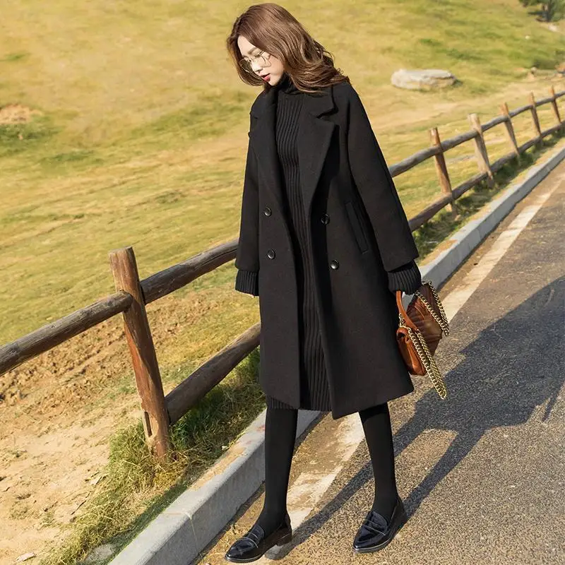 

Long Jackets Winter Coat for Women Trench Coats Winter Jacket Women 2022 Woolen Jackets Korean Woolen Coat Thicken Heavy Jackets