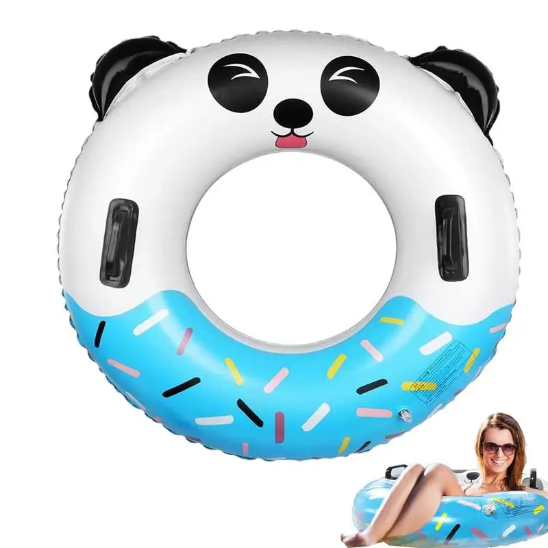 

Pool Float Tubes Inflatable Pool Floats Swim Tubes Rings Kids Pool Tube With Handle 30CM Cute Donut Panda Swimming Ring Beach