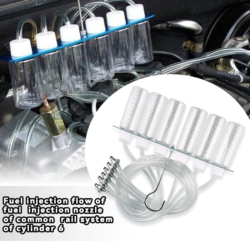 Новый тестовый набор для расходомера дизельного инжектора 6 цилиндров адаптер