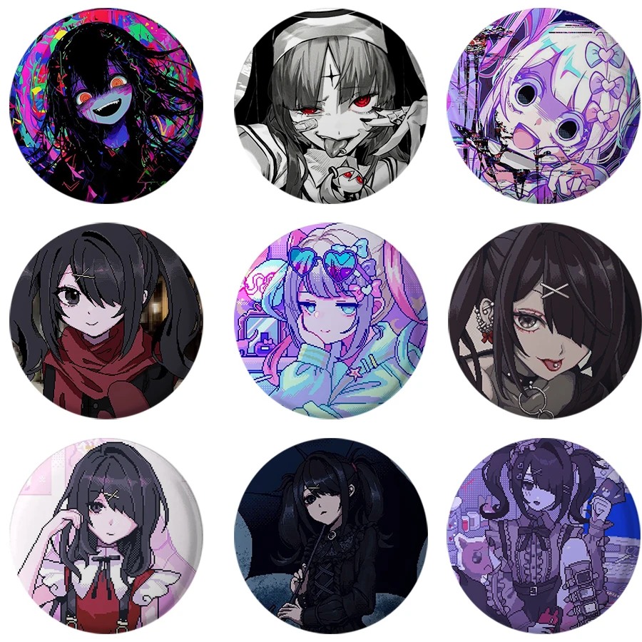58 мм новая игровая кнопка Needy Girl Overdose милая брошь с персонажем аниме значок для