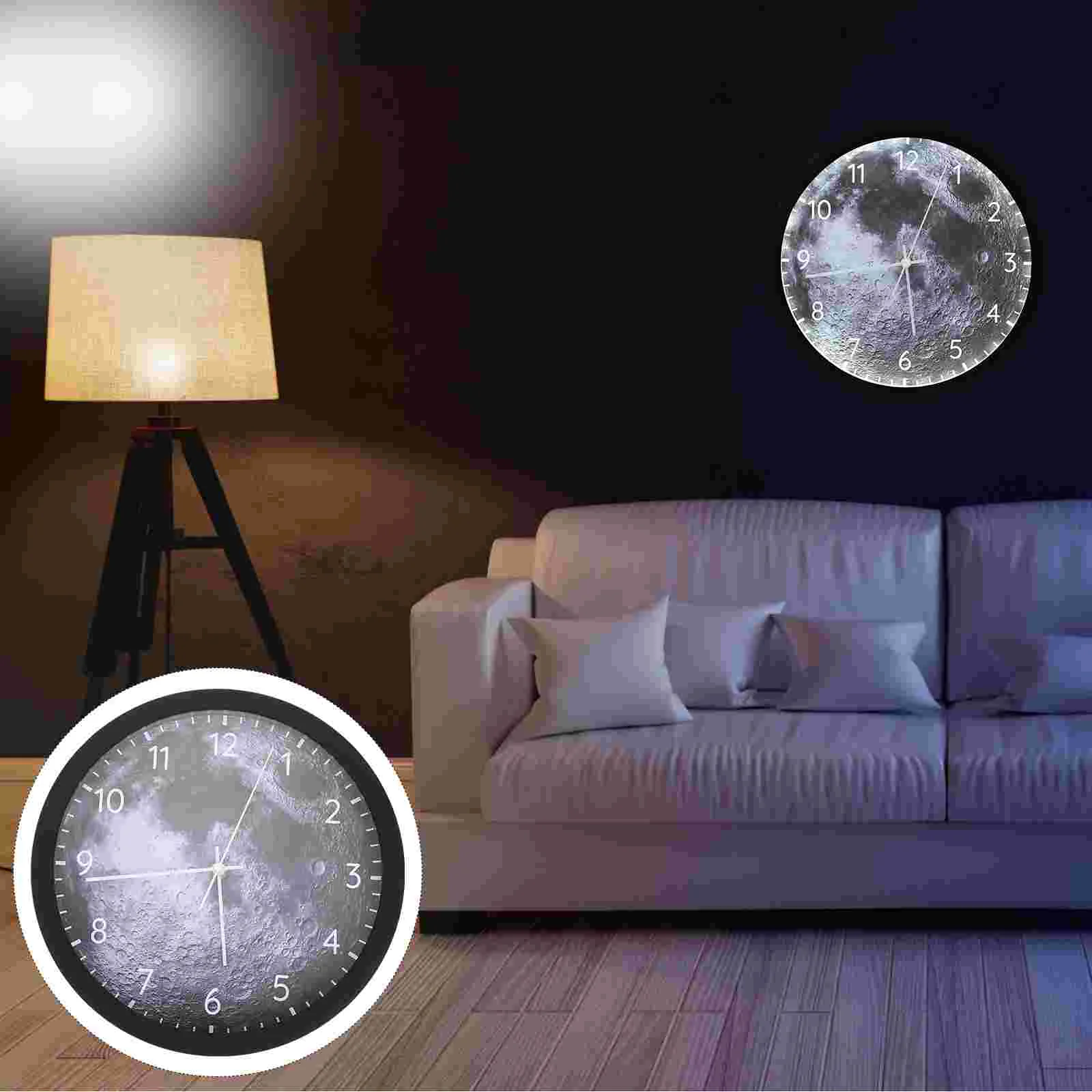 

Wall Clock Led Control Planet Silentdecorative Voice Operated Glowing Decoration Decor Kids Non Ticking Lighted Electricdigital