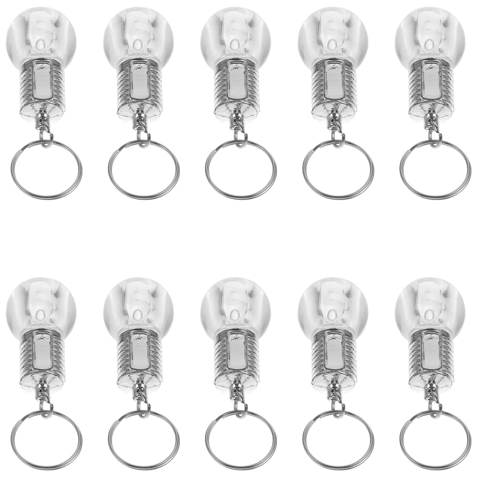 

10 Pcs LED Bulb Key Chain Clear Lamp Torch Keyring Mini Flashlight Shine Unique Design Keychain Colorful Changing