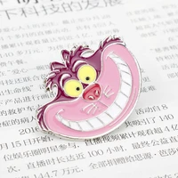 new alice wonderland the same brooch anime badge cute pink cat cartoon alloy brooch female simple summer t shirt jewelry gift