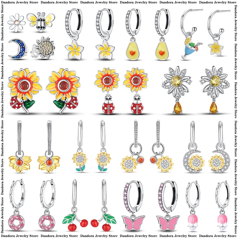 

Sunflower Chrysanthemum Pendant Earrings for Women DIY Jewelry Luxury Gift 2023 New in Flower Plant Series Stud Earring Unisex
