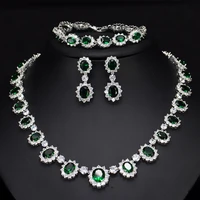 high quality luxury zircon crystal jewelry set women indian dubai aristocratic bride wedding party accessory bijoux femme luxe