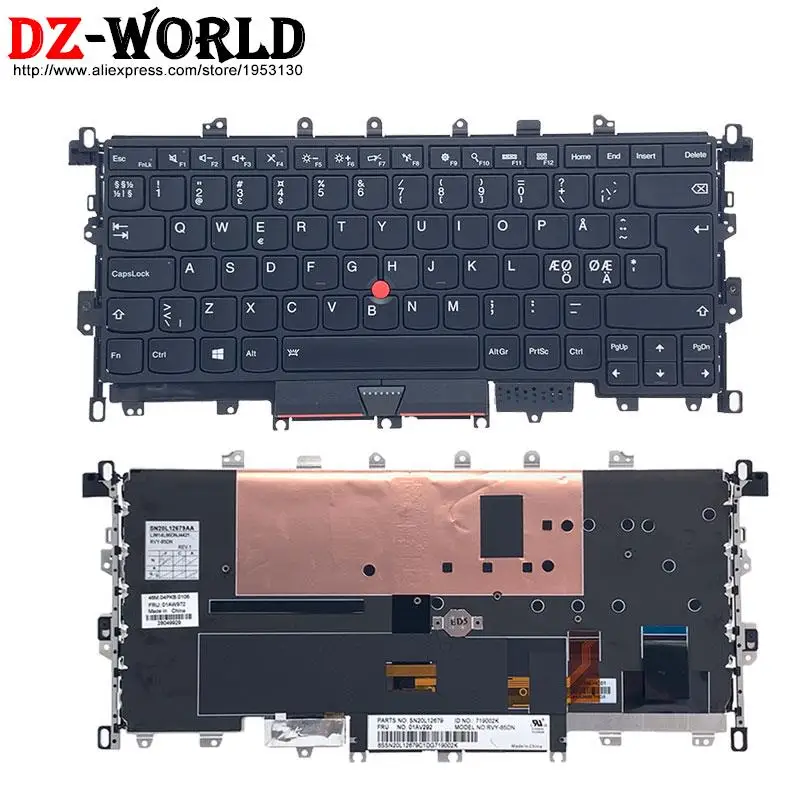 

Новая/оригинальная NDC Скандинавская клавиатура с подсветкой для ноутбука Lenovo Thinkpad X1 Yoga 1-го поколения 20FQ 20FR Teclado 01AW973 01AW972