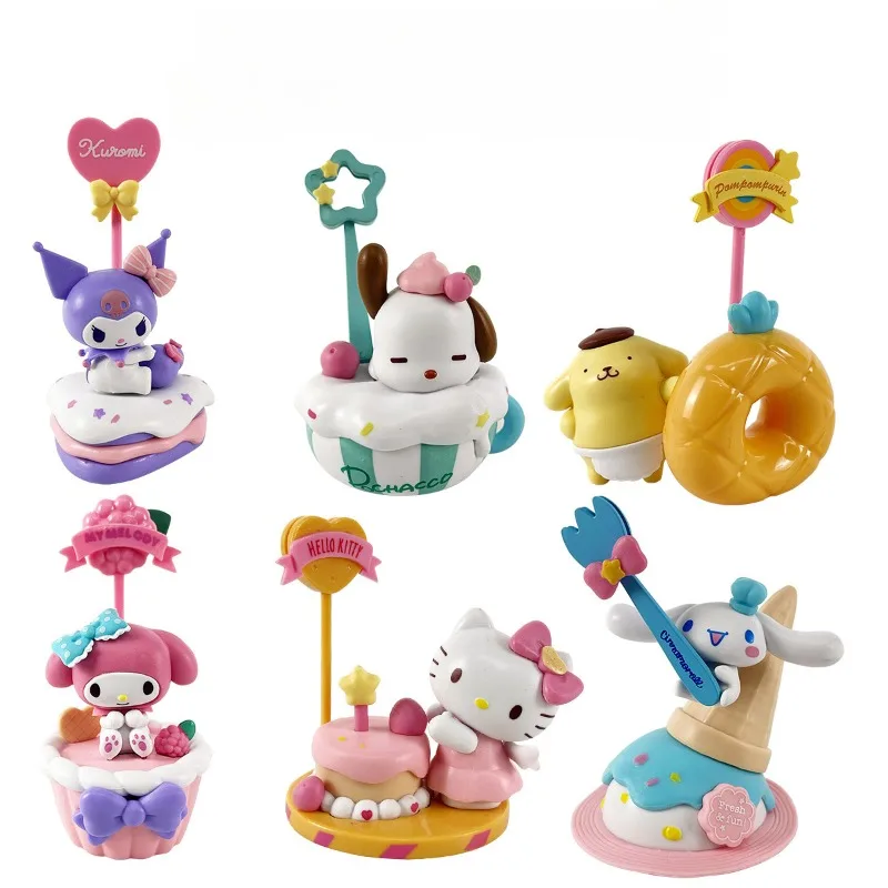Sanrio Hello Kitty Kuromi Melody Pochacco Cinnamoroll Pom Purin десертная записка игрушка слепая коробка