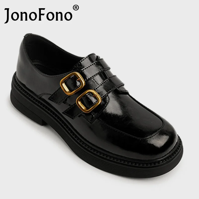 

Jonofono New Arrivals Women Flats Shoes Real Leather Buckle Spring Loafers Ladies Fashion Usual Daily Footwear Size 34-40