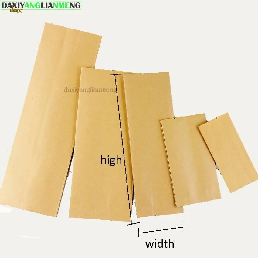 

100 шт./лот 5 размеров 9x18 см, стоячий пакет из крафт-бумаги и алюминиевой фольги, герметичные и пищевые термоуплотнительные карманы