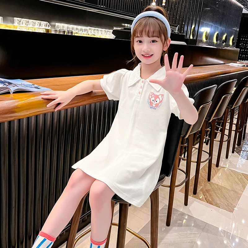 Однотонное летнее женское платье с мультяшной лисой короткая юбка для тенниса
