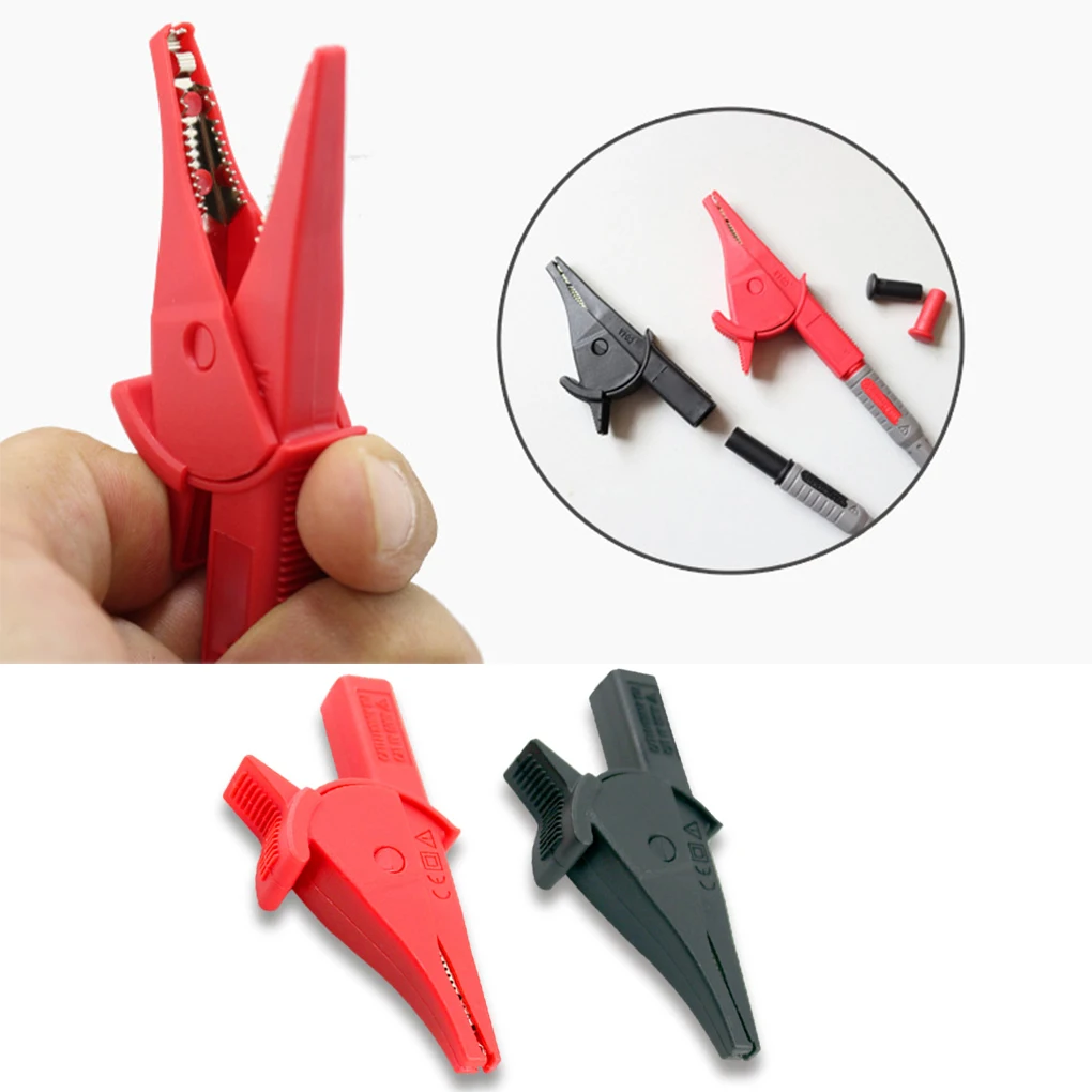 

2X Crocodile Clip Electrical Clamp Insulation Safety Multimeter Accessories