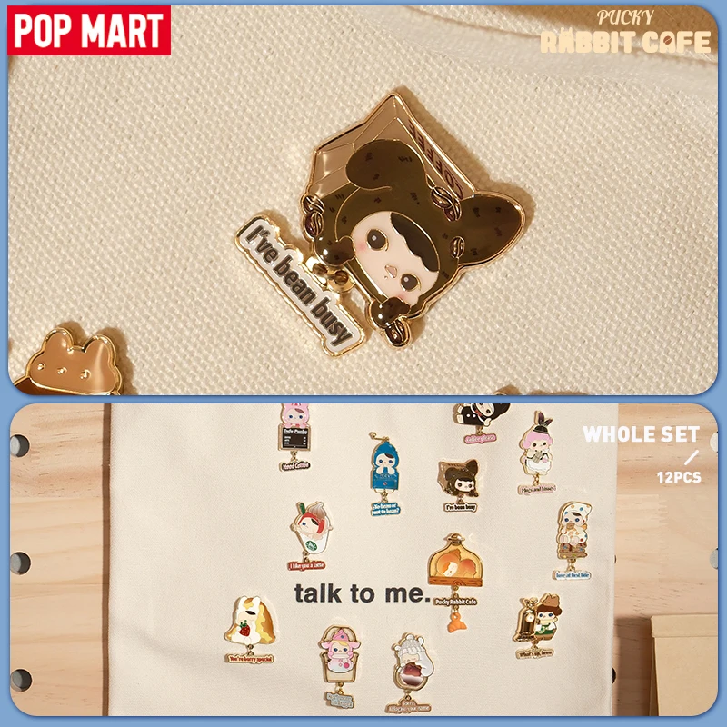 

POP MART PUCKY Rabbit Cafe Series-Badge глухая коробка 1PC/12PCS Pin загадочная коробка