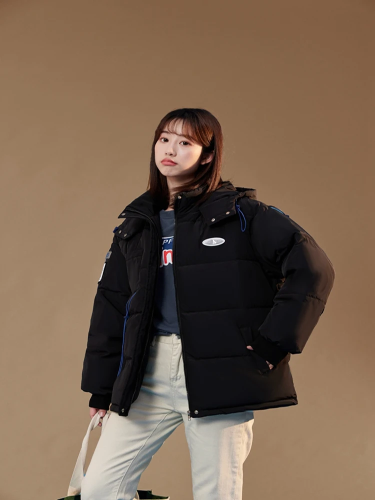 2022 New Winter Women Parkas Jackets Loose Hooded Thicken Warm Padded Coat Knit Spliced Female Winter Outwear Jacket