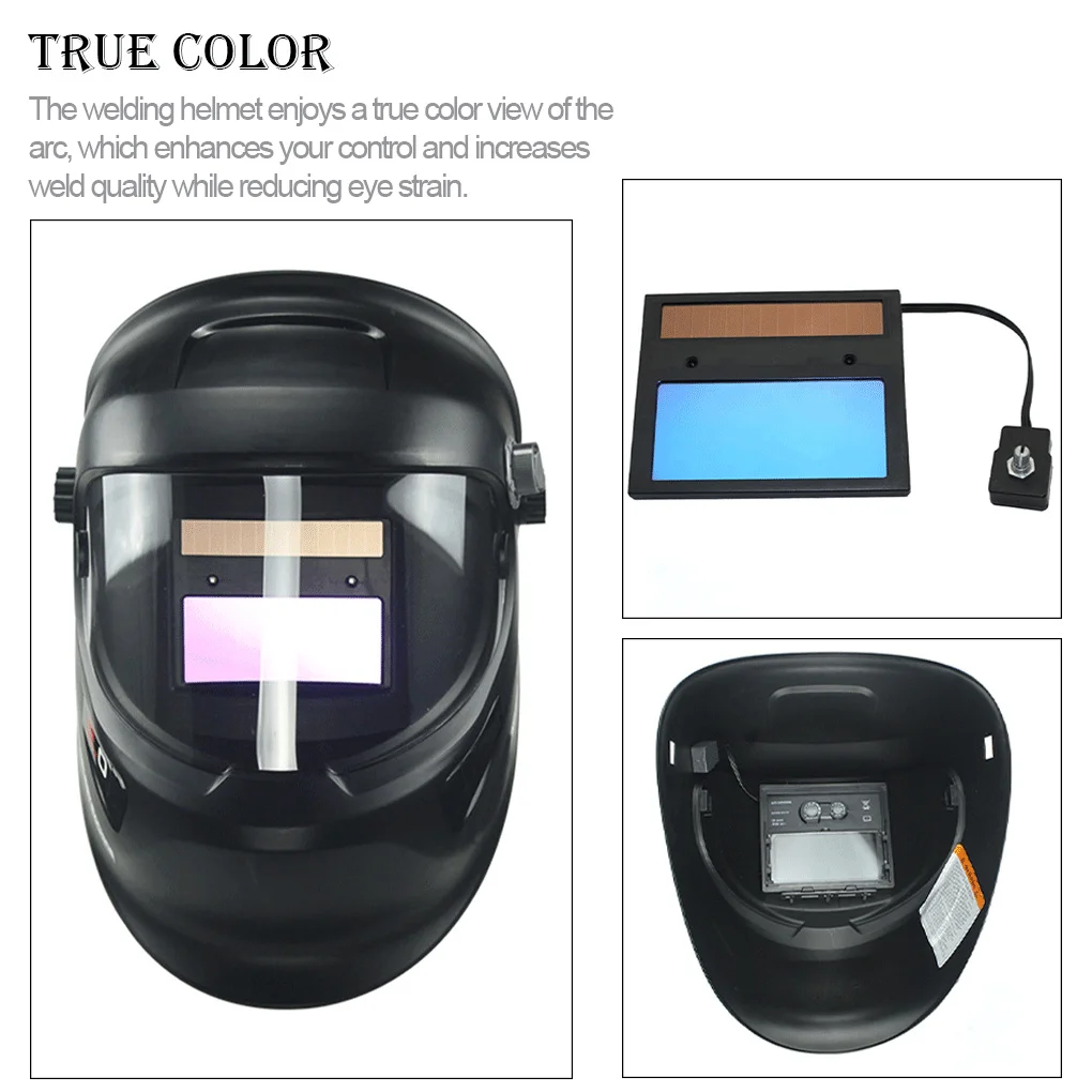 

Welding Helmets Auto Darkening Head-mounted Solar Powered True Color Adjustable Professional DIN9-DIN13 Hood for Welder