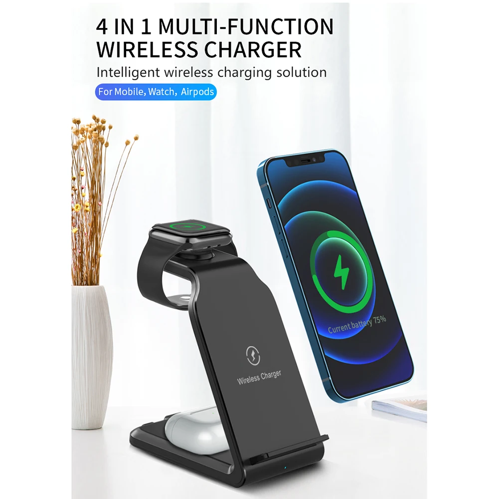 

3in 1 Car Wireless Charger For IPhone 13 12 11 Pro MAX For Samsung S10 S9 Xiaomi Mi 9 Wireless Charging Phone Car Holder