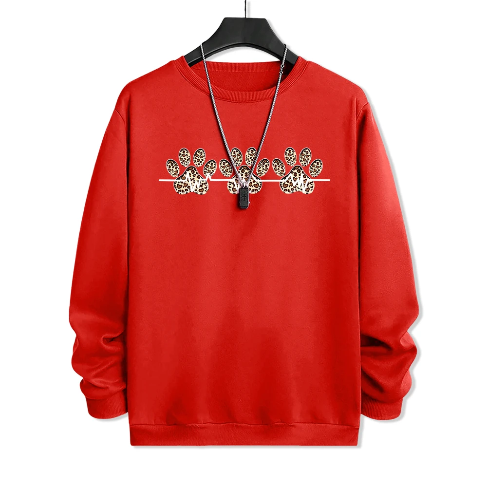 Худи мужское с круглым вырезом модная уличная одежда леопардовым принтом