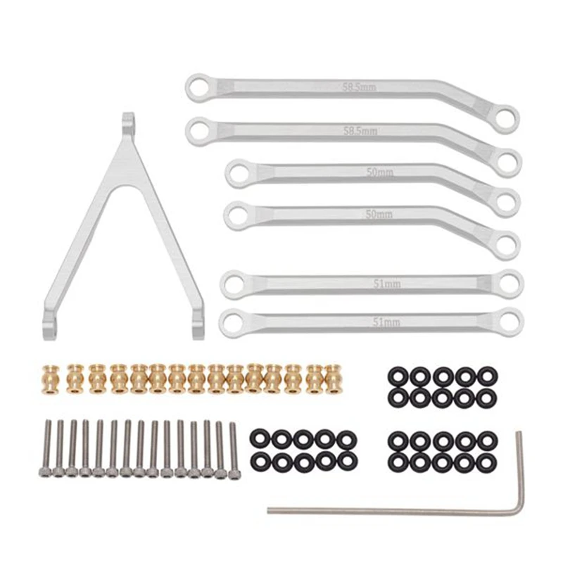 CNC High Clearance Chassis Link Rod Set For Axial SCX24 AXI00001 C10 AXI00002 JEEP AXI00006 Bronco 1/24 RC Car Parts