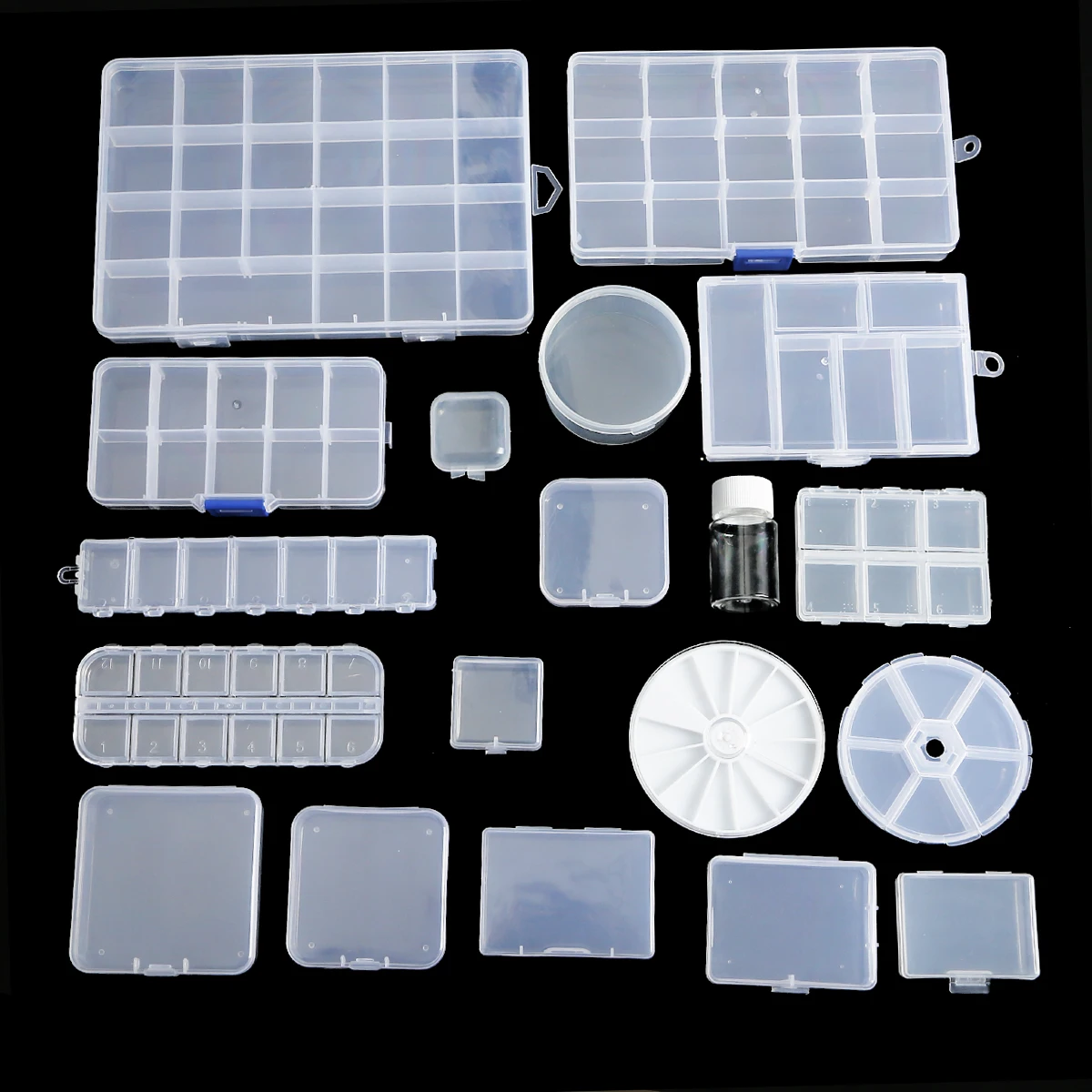 Transparent Plastic Storage Jewelry Box Compartment Adjustable Container For Beads Earring Box For Jewelry Rectangle Box Case