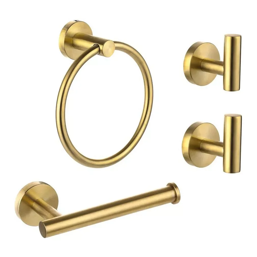 

Новый набор аксессуаров для ванной комнаты из нержавеющей стали включает кольцо для полотенец и держатель для туалетной бумаги и крючки дл...
