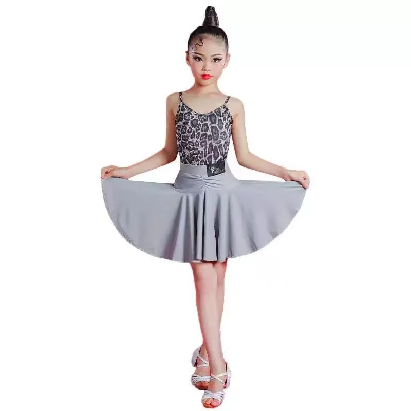 

Girls Professional Latin Dancing Dress Kids Ballroom Salsa Dance Wear Clothing Children's Competitions Latin Stage Wear Clothes