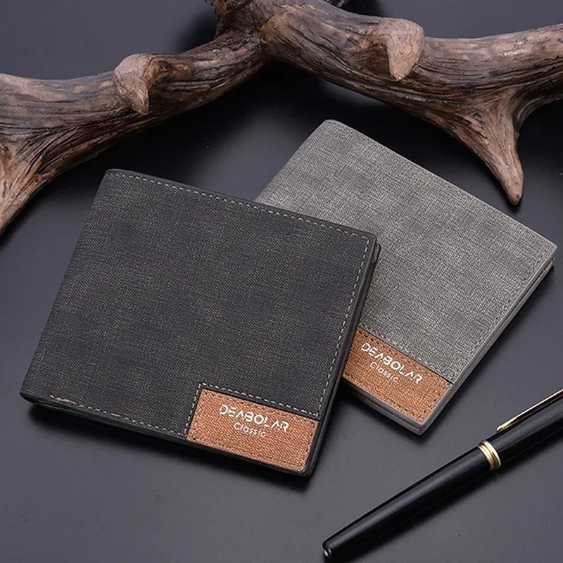 

2022 New Fashion PU Leather Men's Wallet With Coin Bag Zipper Small Money Purses Dollar Slim Purse New Design Money Wallet