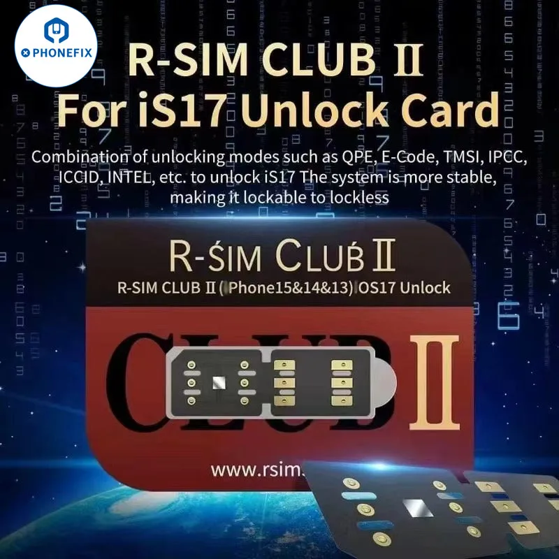 Двухчиповый процессор R-SIM CLUB II RSIM для iPhone 15 Pro max/15PRO/15/14/13/12 серии карта отладки 2